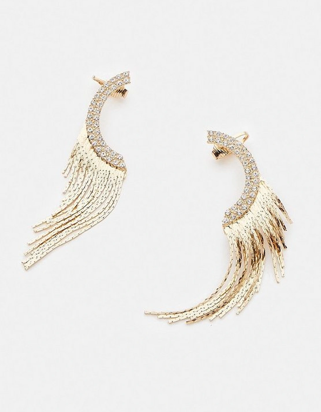Gold Drop Ear Cuff Earrings