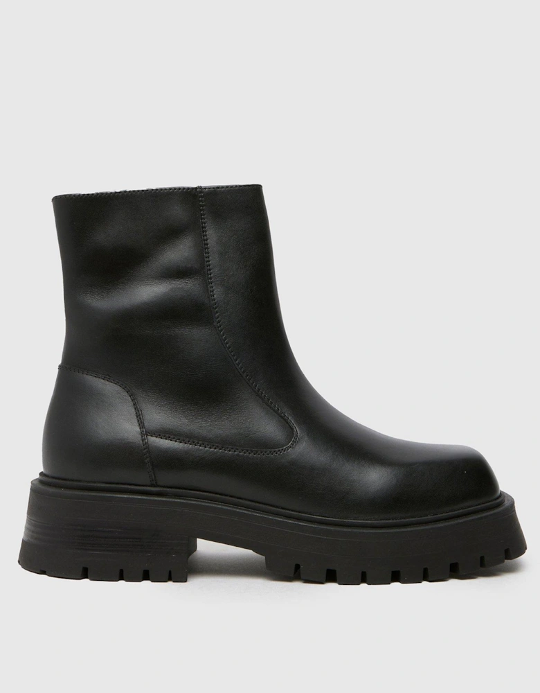 Alicia Square Toe Chunky Boot - Black