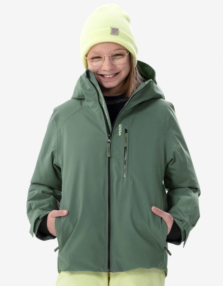 Kids' Warm And Waterproof Ski Jacket 550 - Green