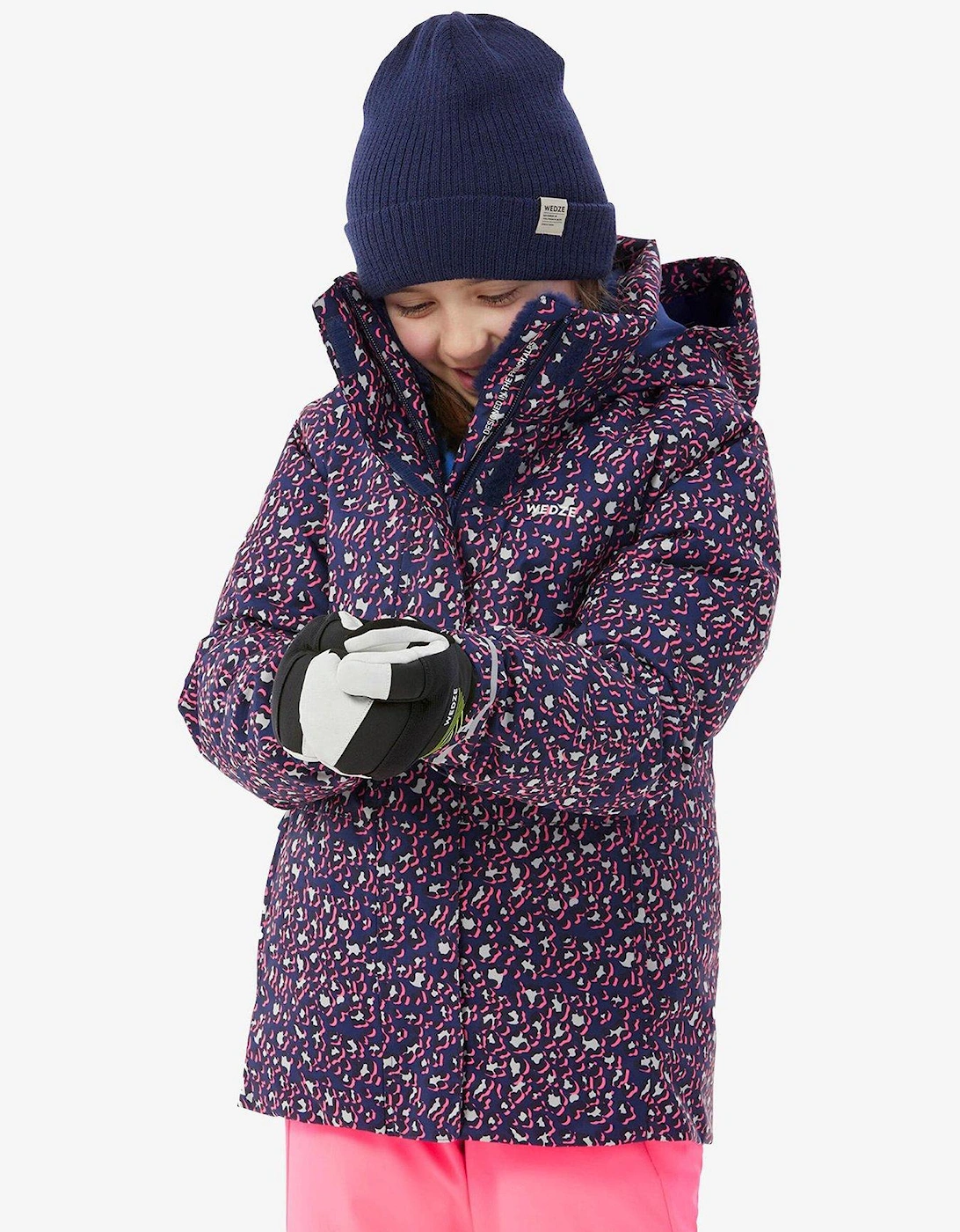 Girls' P 550 Ski Jacket - Blue Leopard Print, 6 of 5