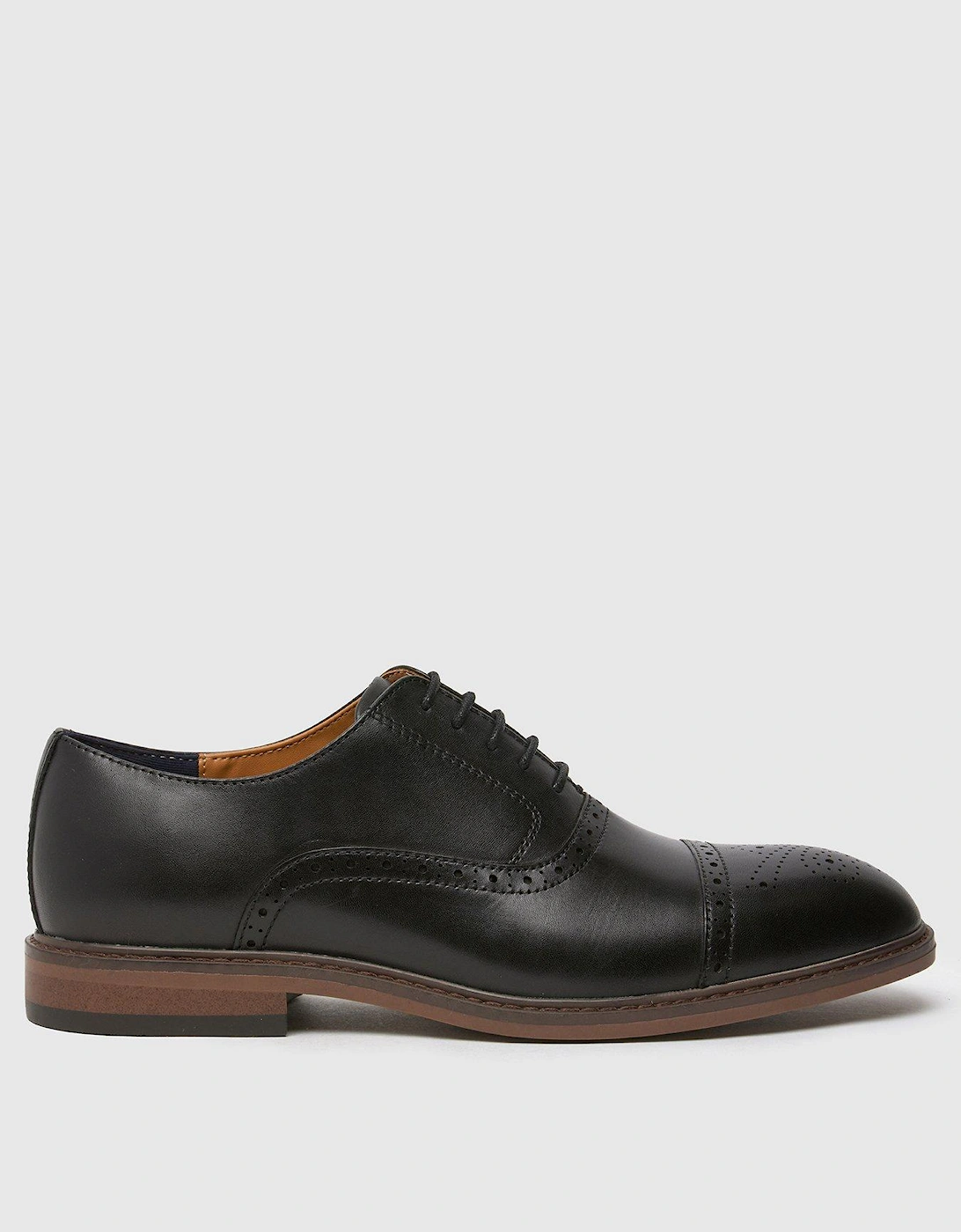 Raven Leather Brogue Lace Up Shoe - Black, 2 of 1