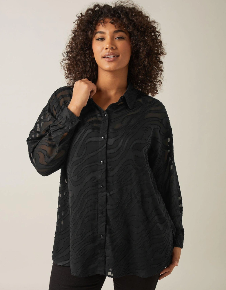 Zebra Burnout Shirt - Black