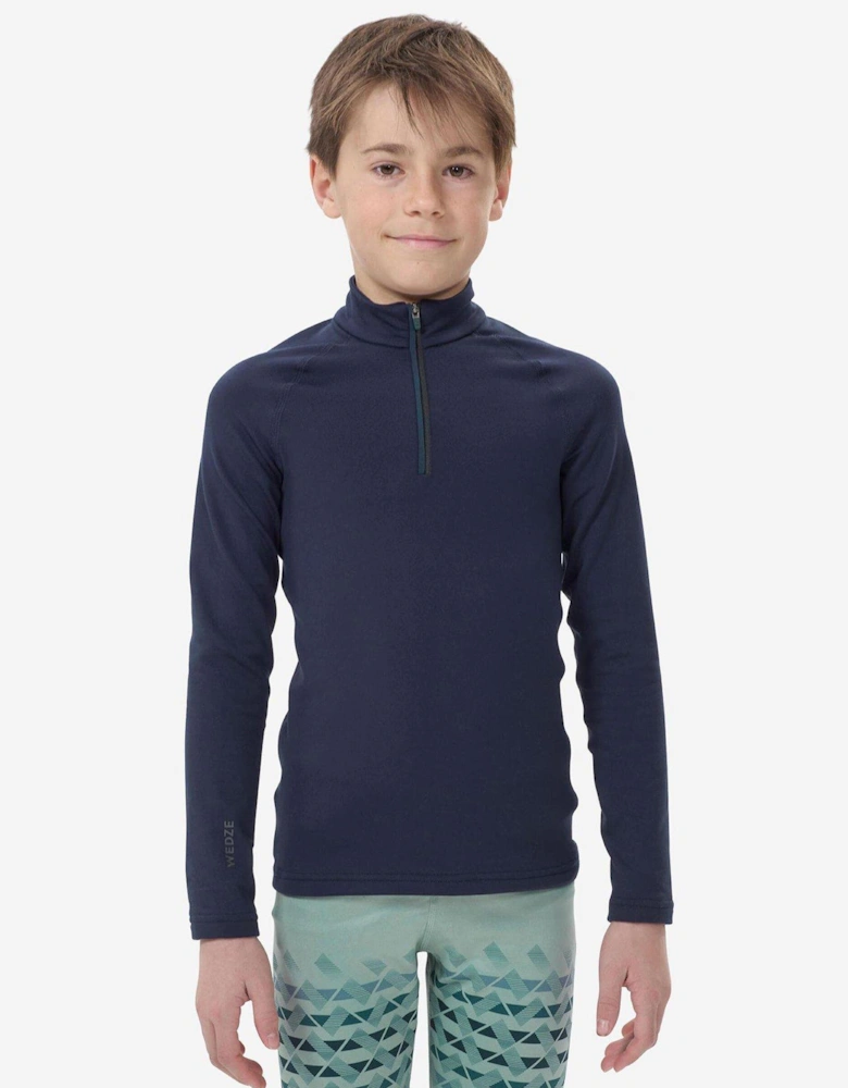 Kids' Thermal Ski 1/2 Zip 500 Base Layer Top - Blue