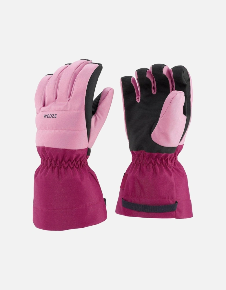 Kids' 500 Warm And Waterproof Ski Gloves 500 - Pink