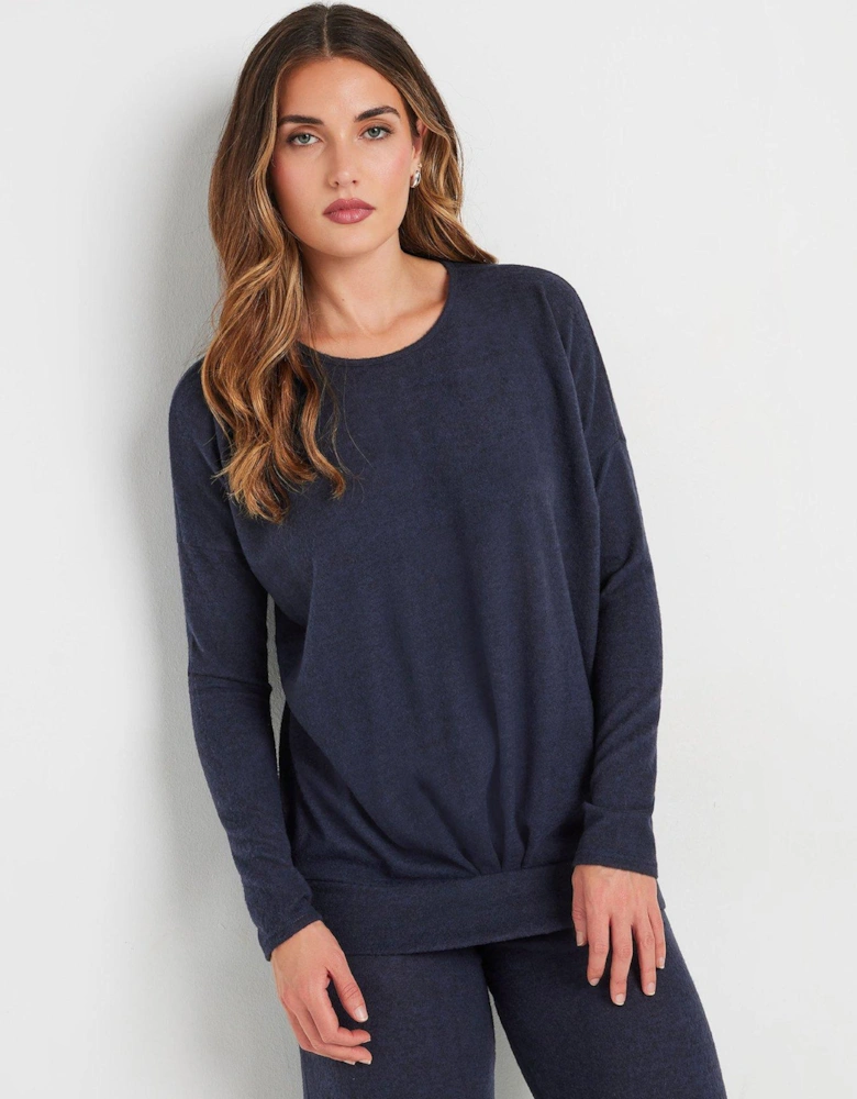 Soft Touch Pleated Top - Blue