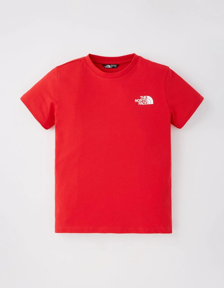 Junior Short Sleeve Simple Dome Tee - Red