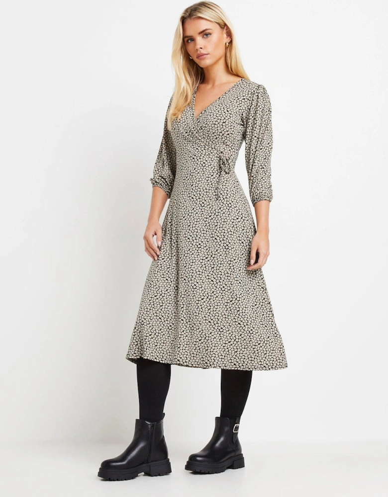 Petite 3/4 Sleeve Dress - Natural