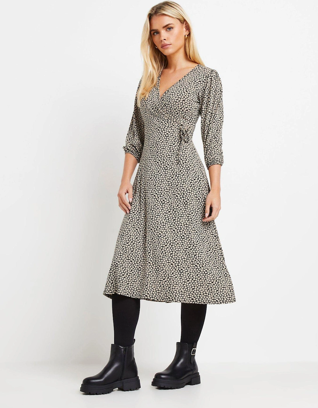 Petite 3/4 Sleeve Dress - Natural, 2 of 1