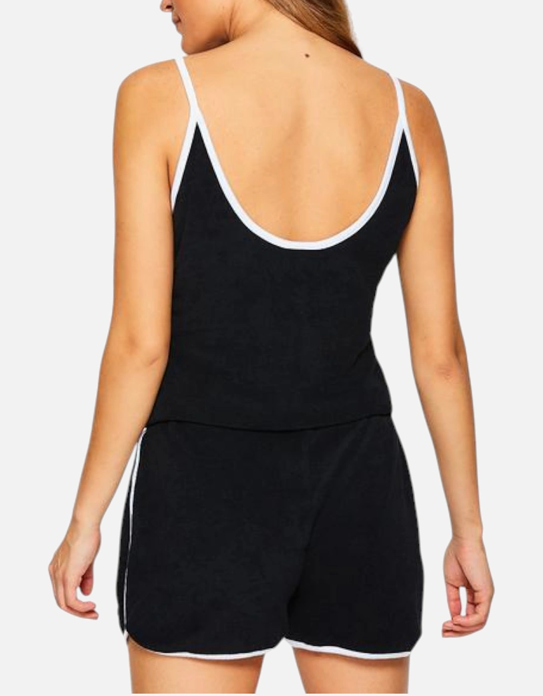 Loron Womens Playsuit Size 12 14 Summer Sports Jumpsuit Black Dungarees