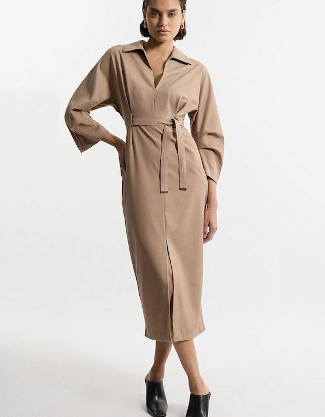 Tailored Wide Sleeve Midi Shirt Dress, 5 of 4