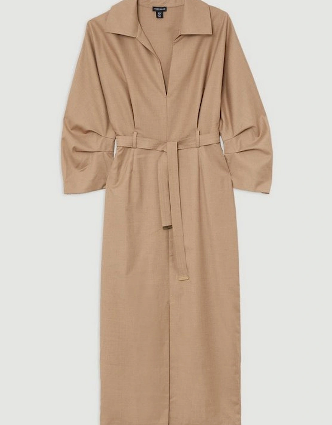 Tailored Wide Sleeve Midi Shirt Dress