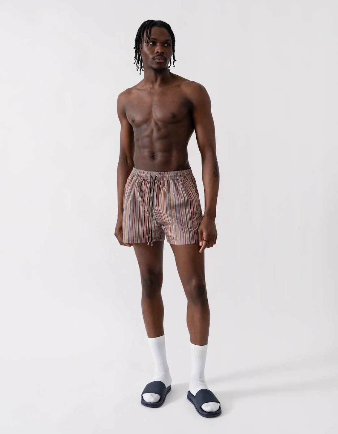 Mens Signature Stripe Swim Shorts