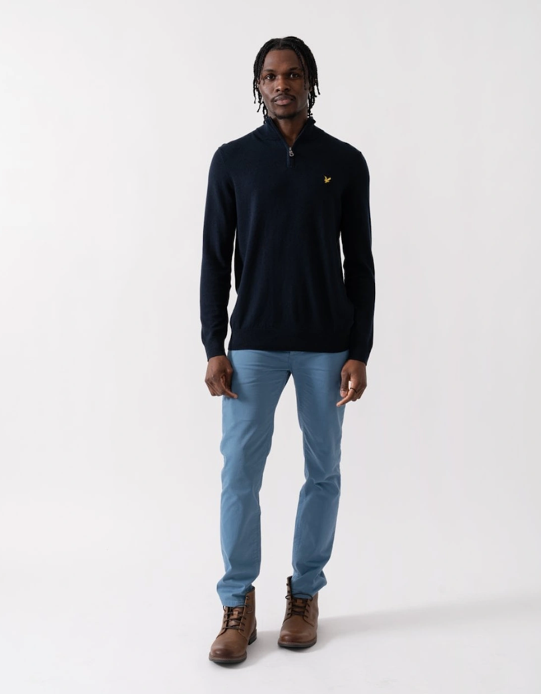 Lyle & Scott Cotton Merino Mens Quarter Zip Jumper