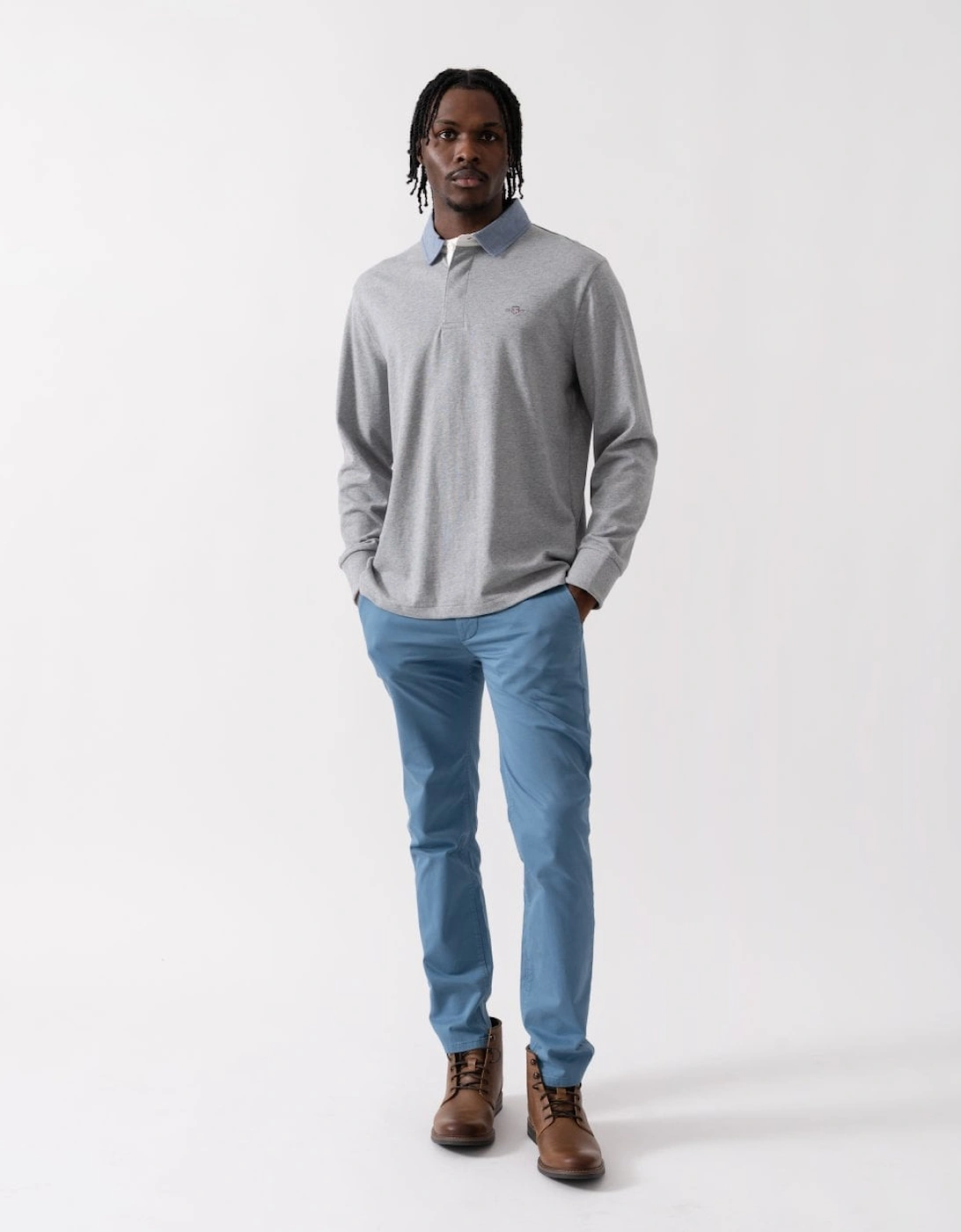 Mens Regular Fit Chambray Heavy Rugger