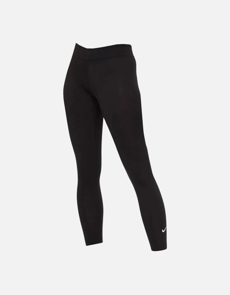 Small Swoosh Logo Plain Black Leggings