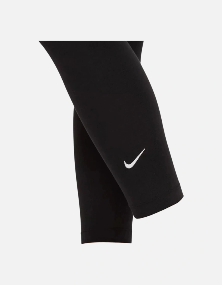 Small Swoosh Logo Plain Black Leggings