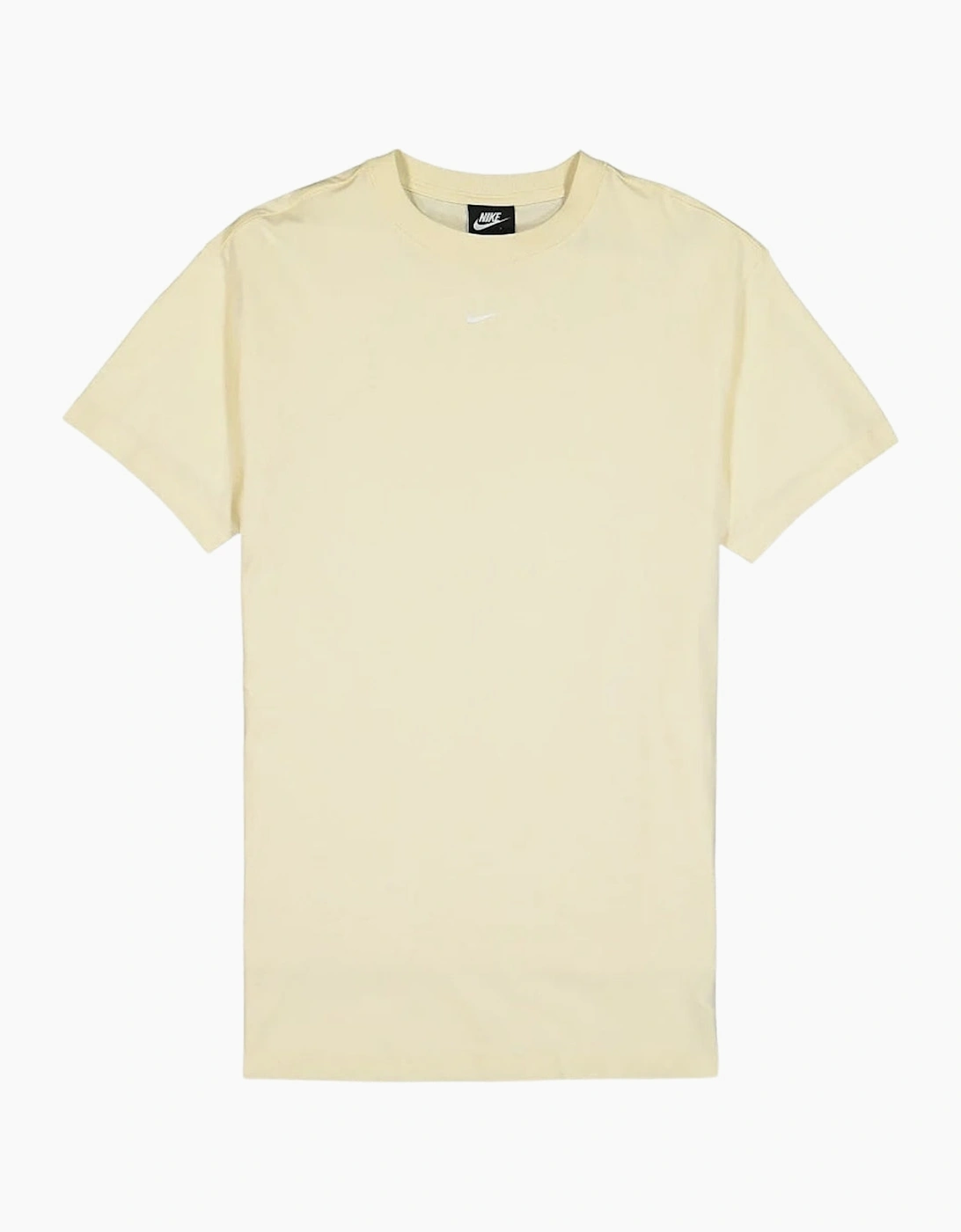 Women's Nike Swoosh Logo Loose Fit Cream T-Shirt - Yellow - Size: 10/8
