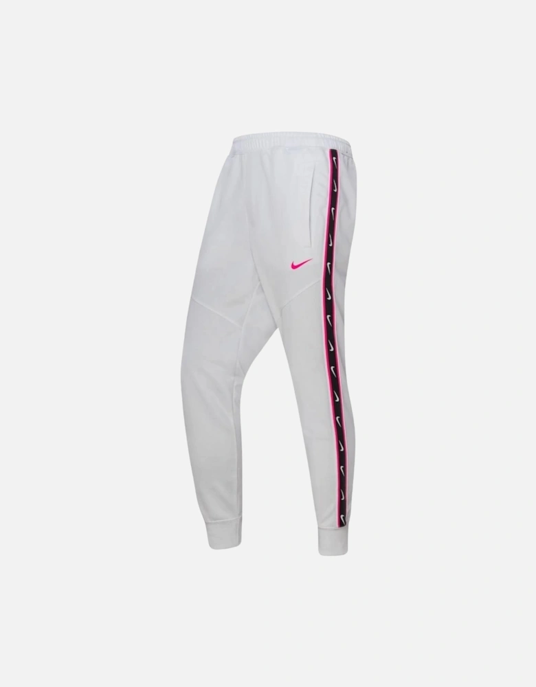 Logo Taped Hem White Sweatpants