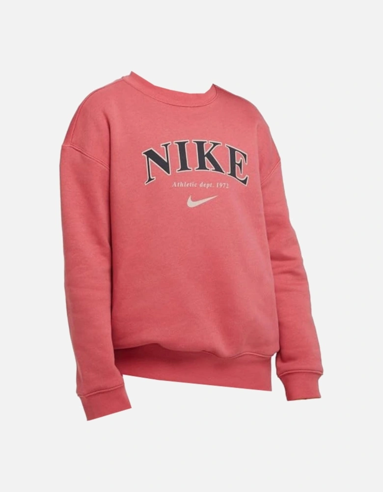 Logo Youth Crewneck Pink Sweatshirt