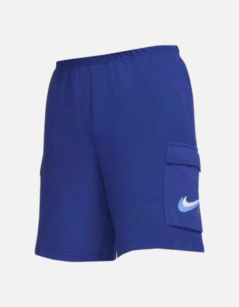 Branded Pockets Blue Shorts