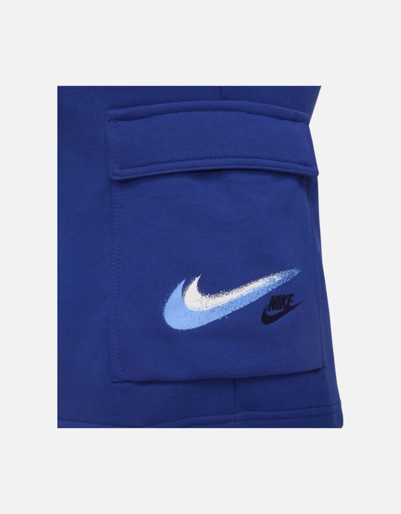 Branded Pockets Blue Shorts