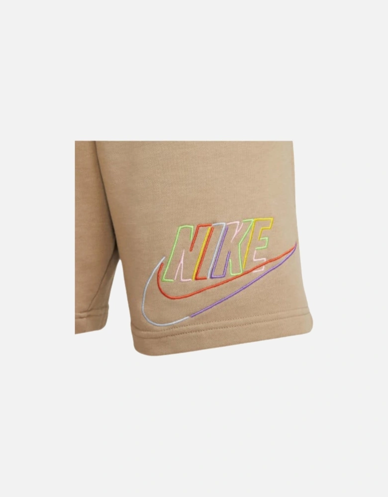 Branded Multicoloured Swoosh Logo Light Brown Shorts