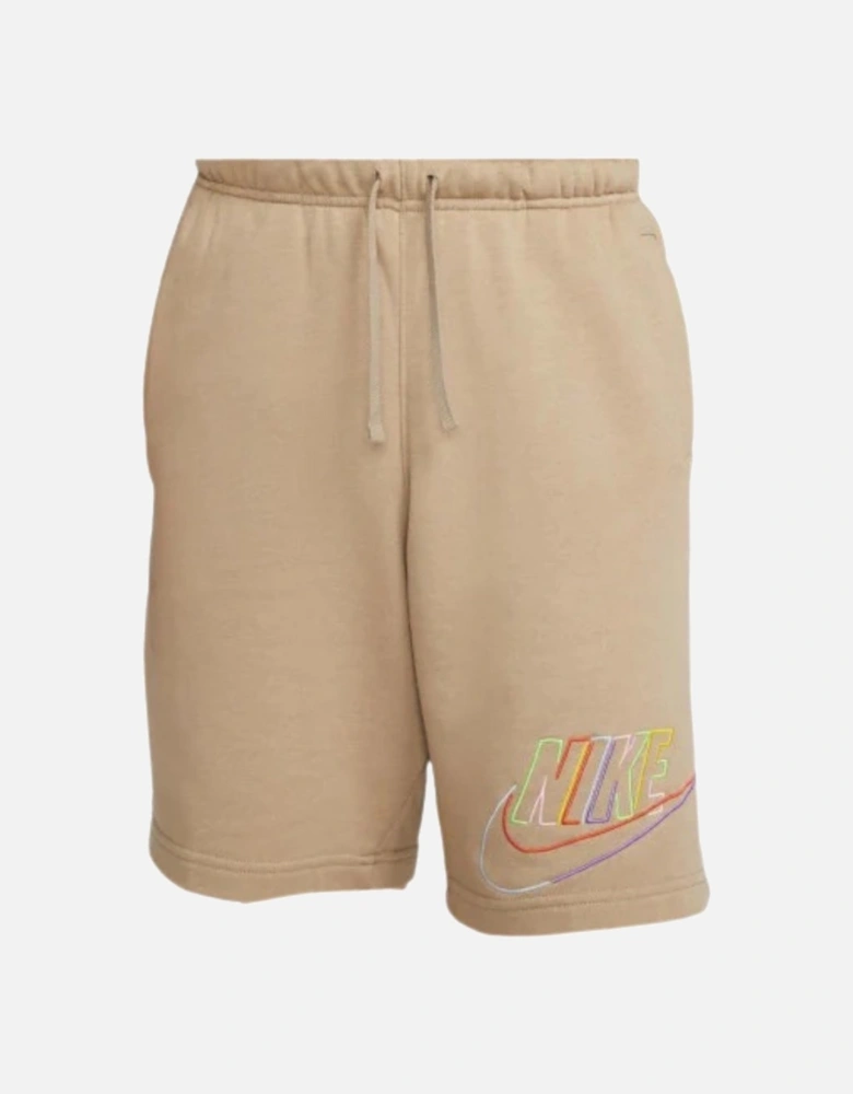 Branded Multicoloured Swoosh Logo Light Brown Shorts