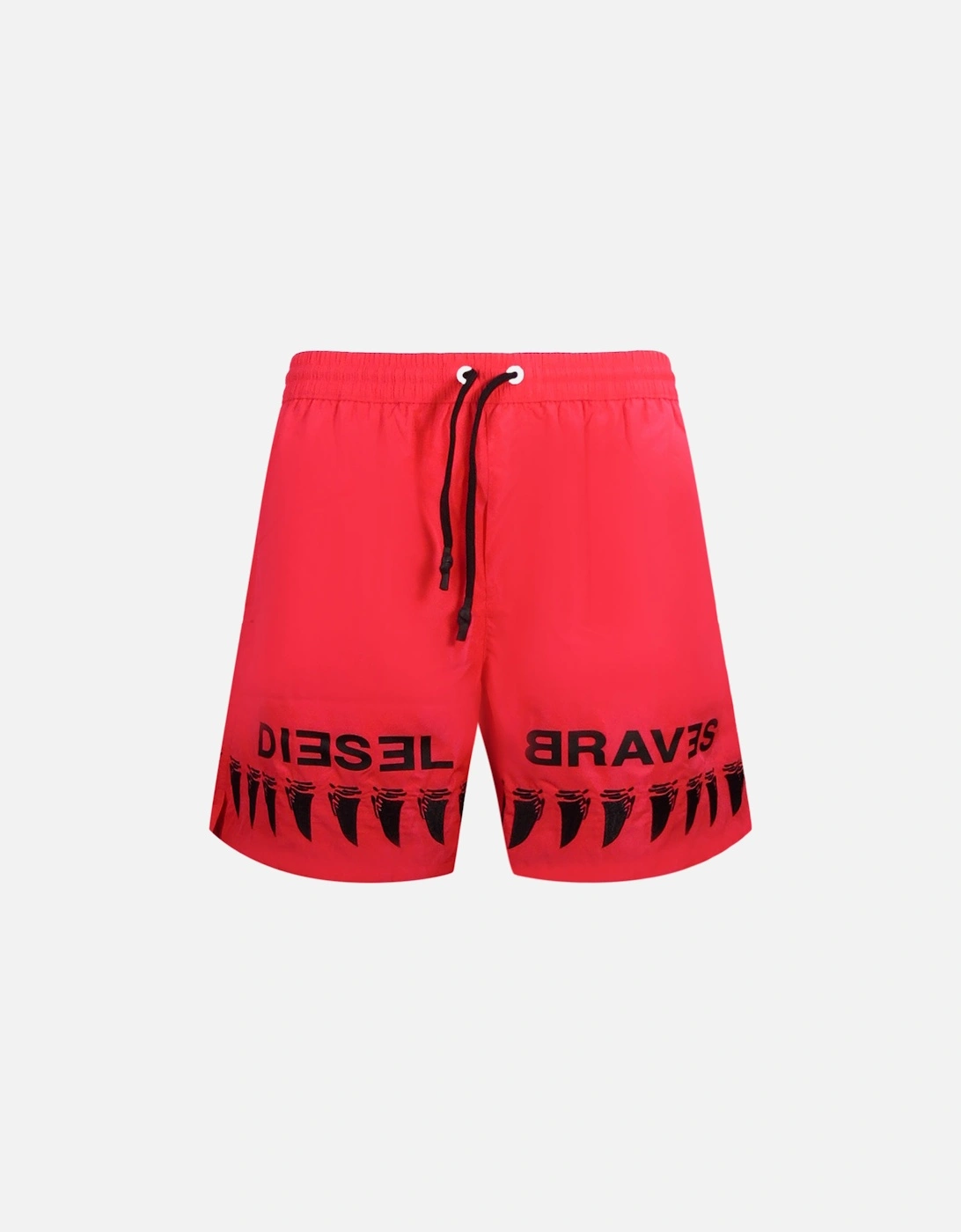 Shark Tooth Design Brave Red Swim Shorts, 3 of 2