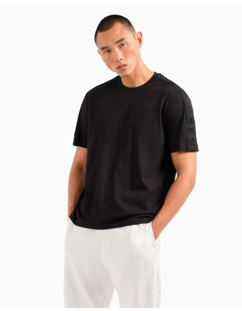 Regular Fit Heavy Cotton T-Shirt With ASV Logo Bands Black