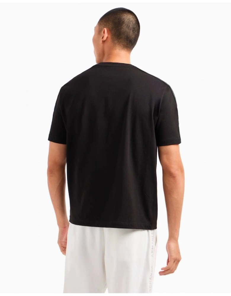 Regular Fit Heavy Cotton T-Shirt With ASV Logo Bands Black