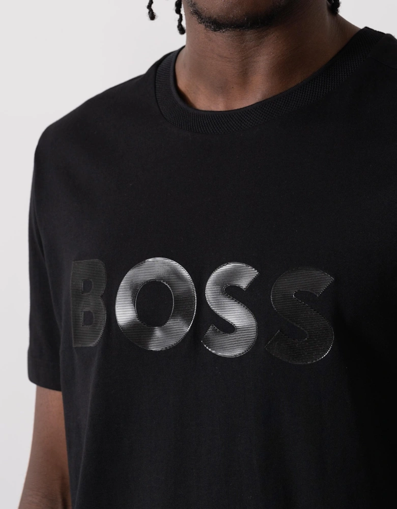 BOSS Green Tee Mirror 2 Mens Crew Neck T-Shirt with Mirror-Effect Logo