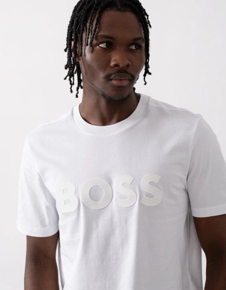 BOSS Green Tee Mirror 2 Mens Crew Neck T-Shirt with Mirror-Effect Logo