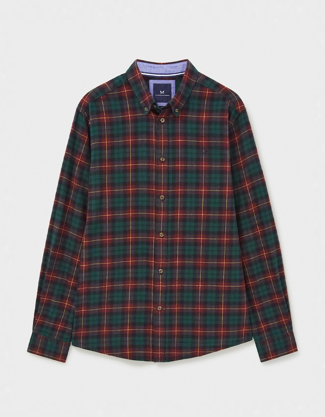 Men's Long Sleeve Blackwatch Flannel Check Shirt Heritage Black Burgundy