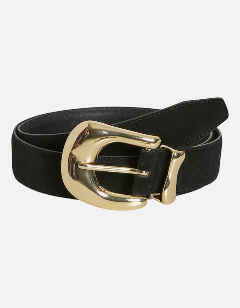 Women's Millie Suede Leather Jeans Belt Black/Gold