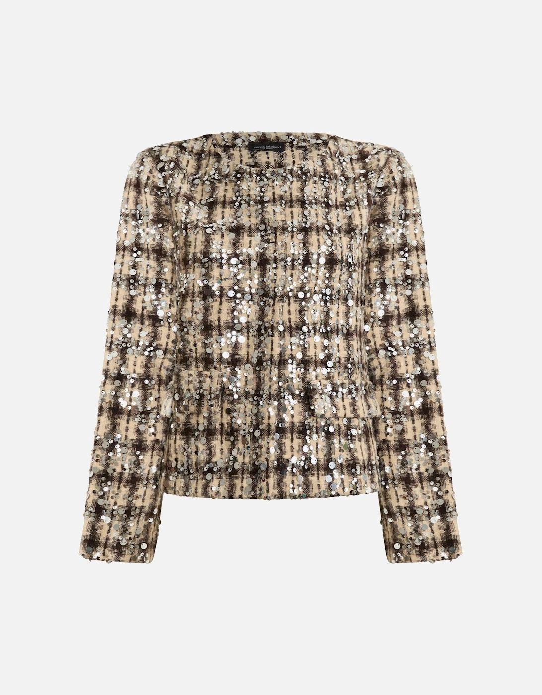 Sequin Tweed Beige Jacket