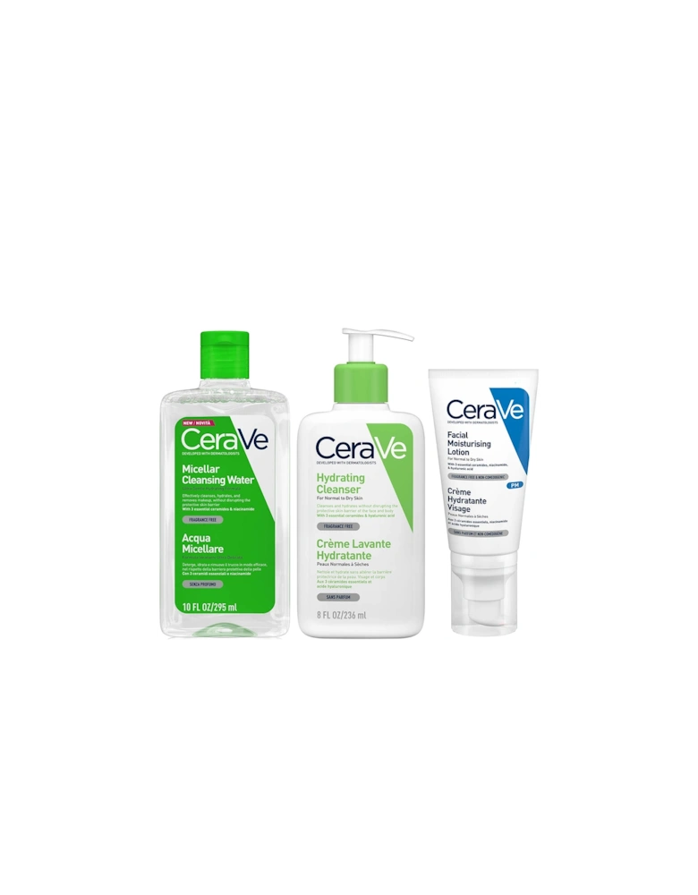 Hydrating 3 Step Double Cleanse and Moisturise Bundle - CeraVe