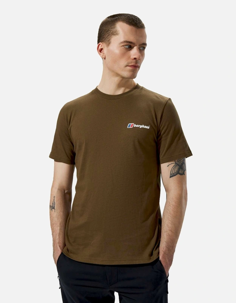 Mens Organic Front & Back Logo Cotton T-Shirt