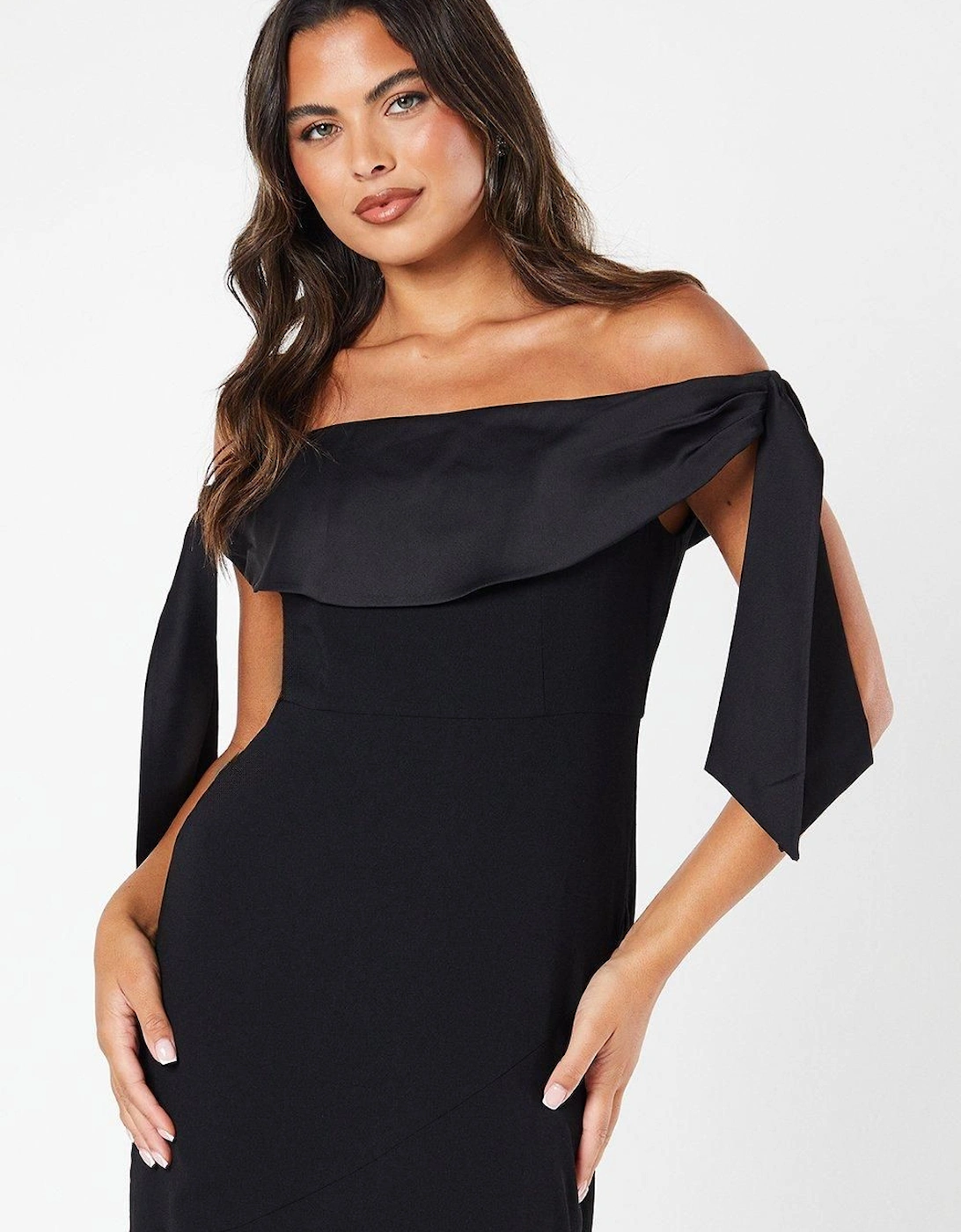 Bardot Tie Shoulder Midi Dress