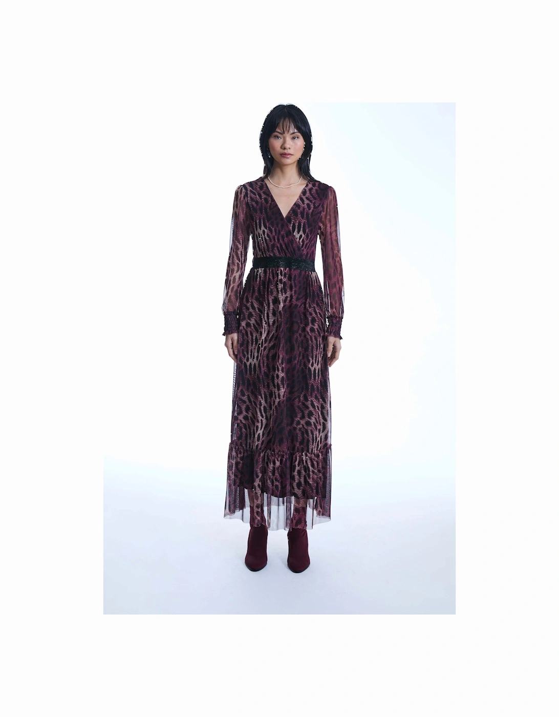 Maxi Tulle Burgundy Dress, 2 of 1