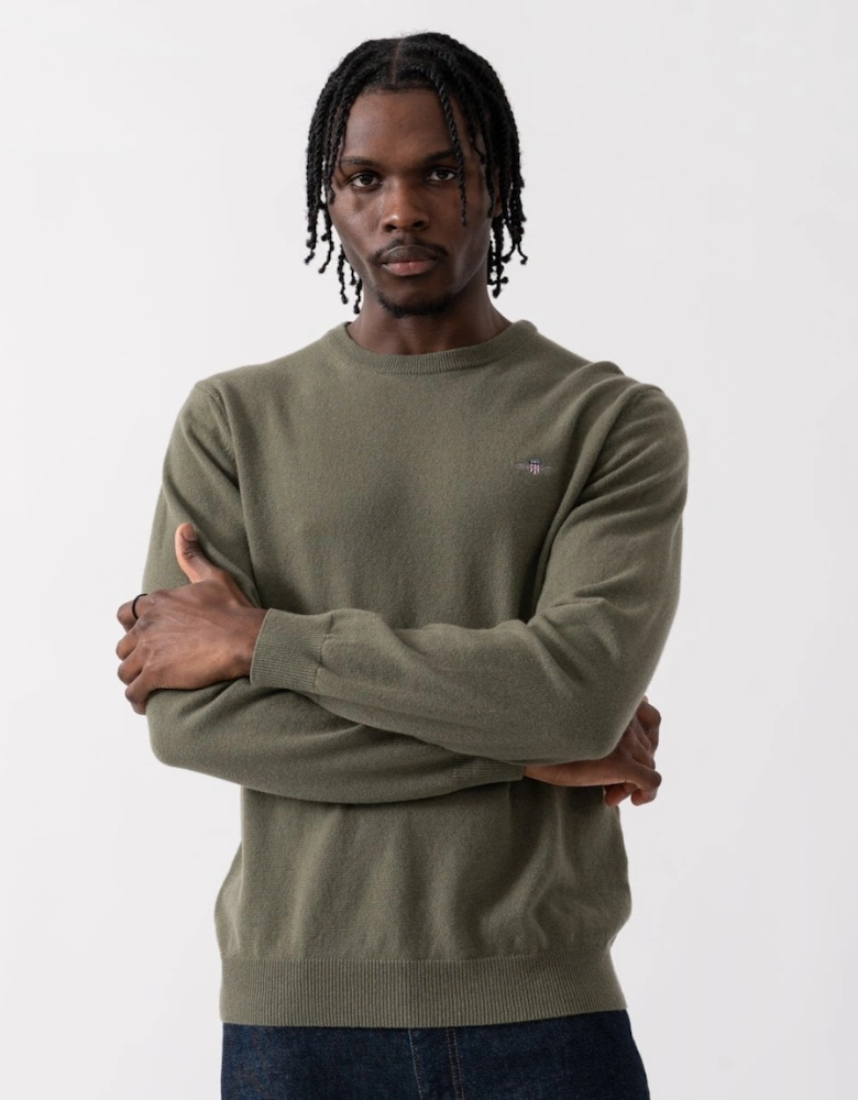 Mens Superfine Lambswool Crew Neck Jumper