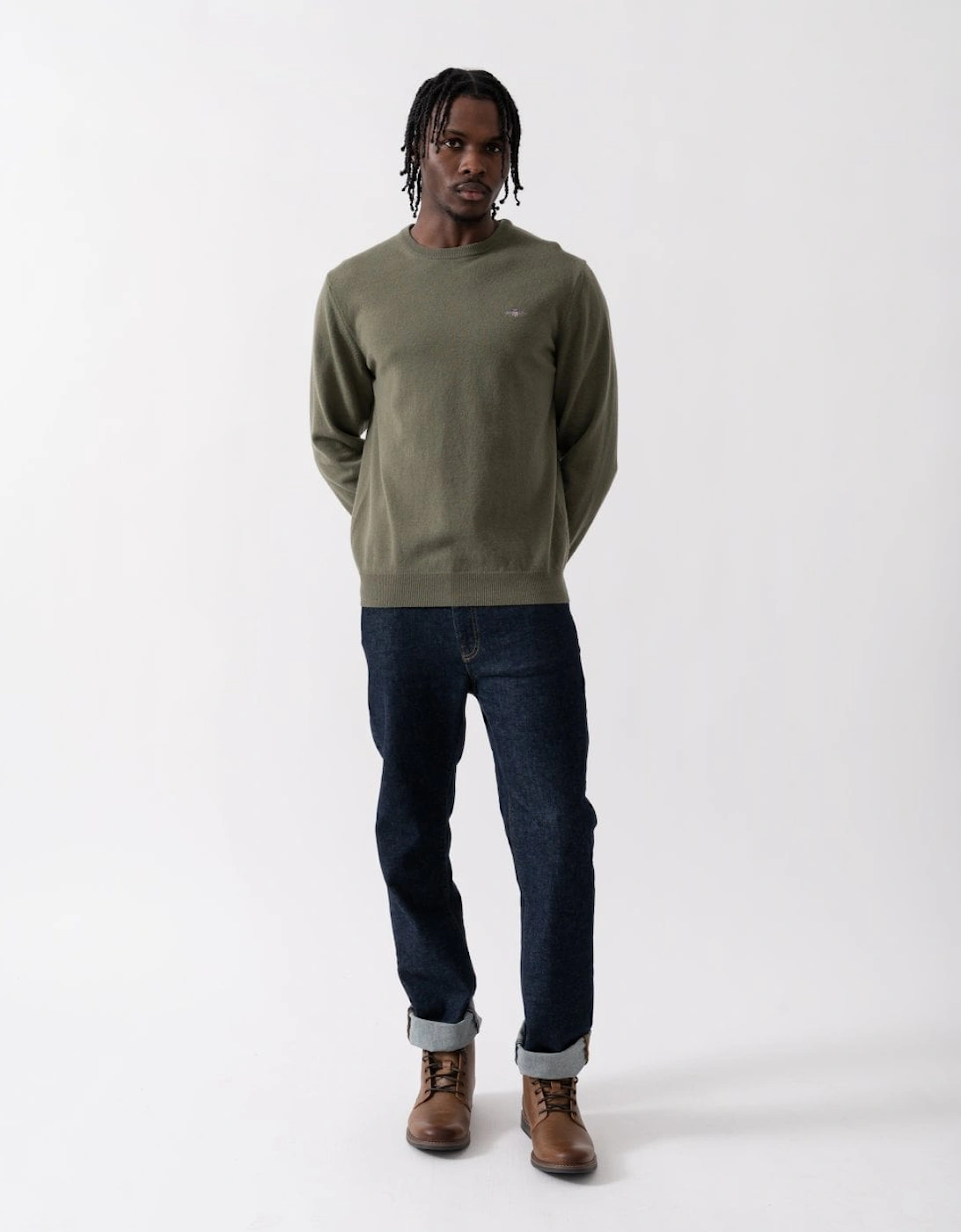 Mens Superfine Lambswool Crew Neck Jumper