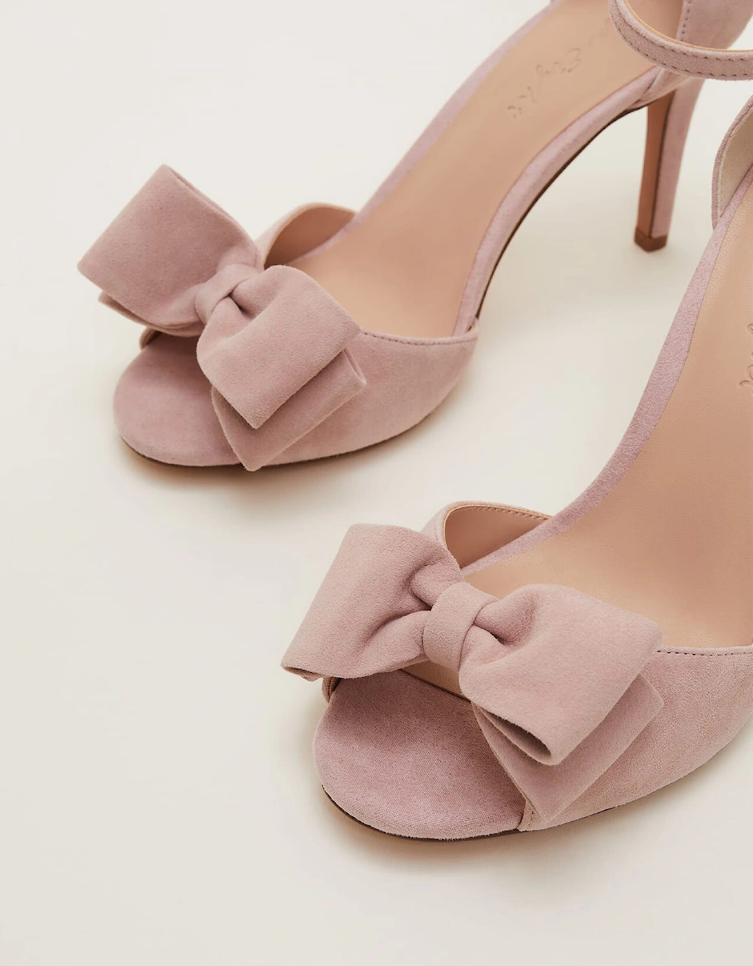 Suede Bow Front Heels