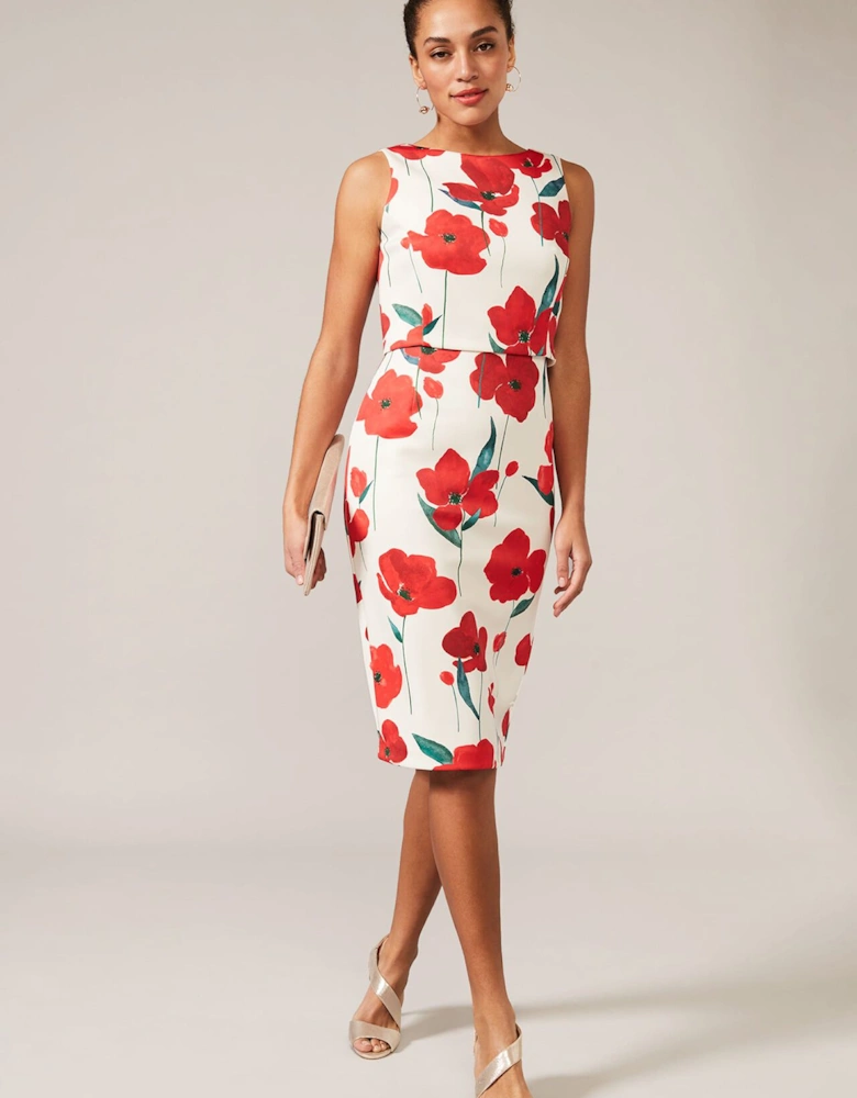 Lou-Poppy Floral Scuba Dress