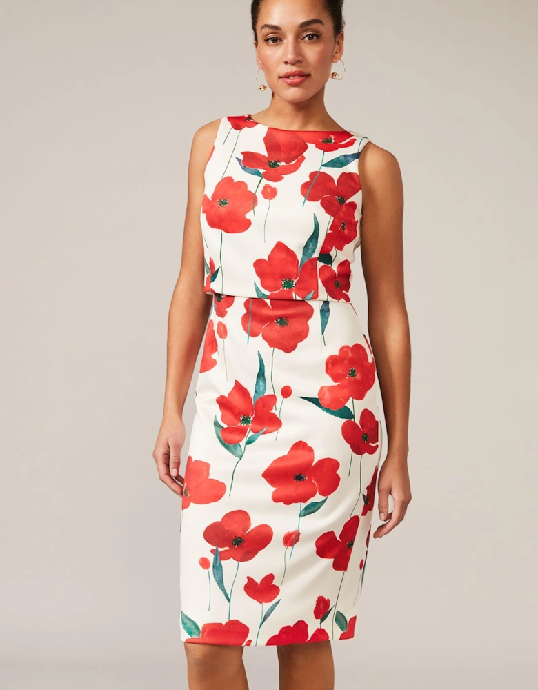 Lou-Poppy Floral Scuba Dress