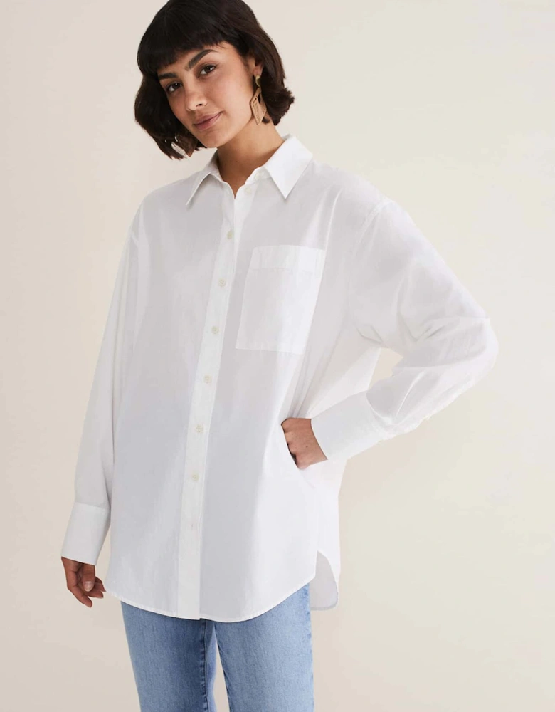 White Cotton Oversized Shirt