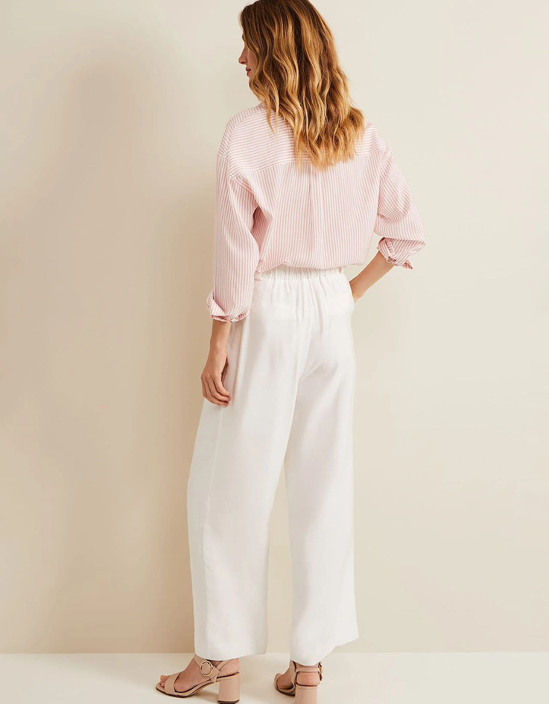 Tyla White Wide Leg Trousers