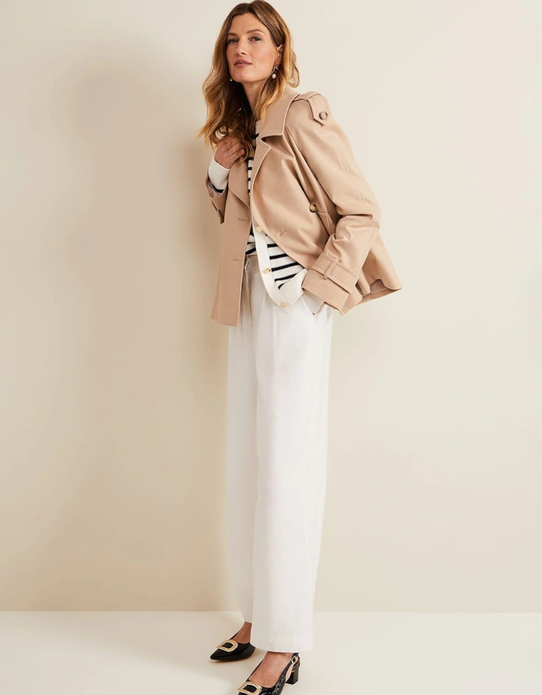 Tyla White Wide Leg Trousers