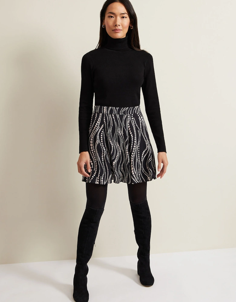 Ilaria Flippy Mini Pearl Print Skirt