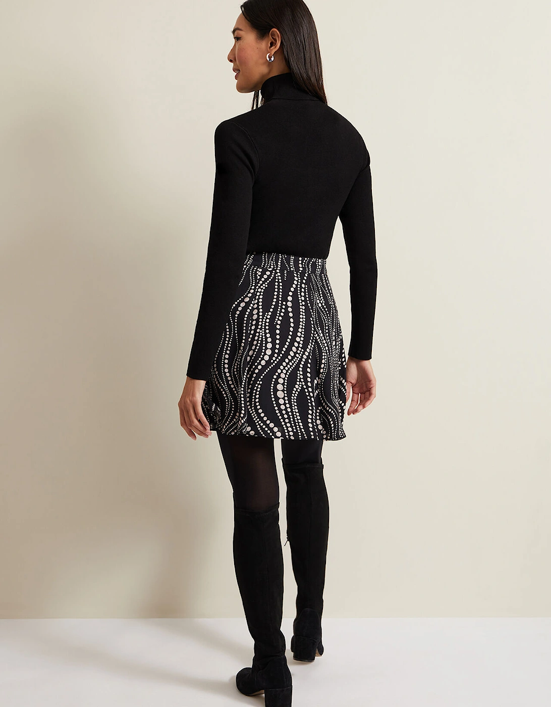 Ilaria Flippy Mini Pearl Print Skirt