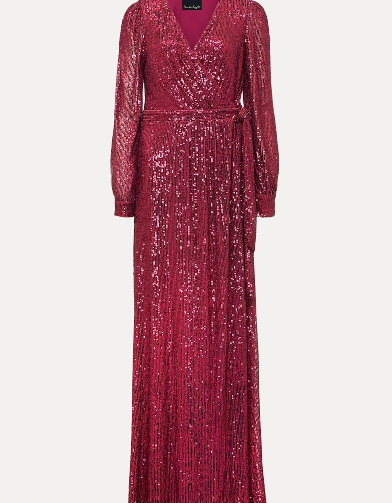 Amily Pink Sequin Maxi Dress